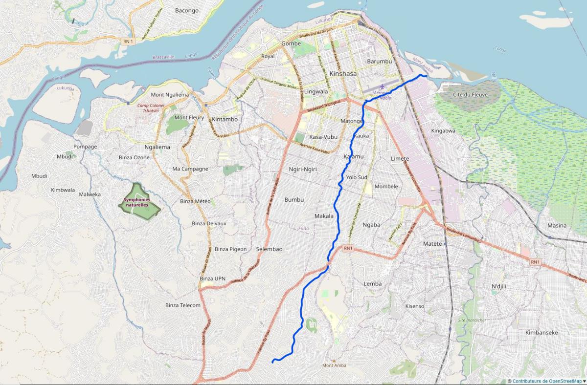 Carte Riviere Rdc La rivière Funa